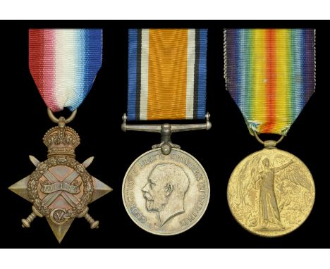 Three: Private A. Marriage, Hampshire Regiment, who was killed in action in Gallipoli on 6 August 1915  1914-15 Star (15351 P