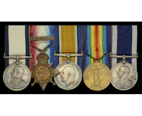 A rare Gallipoli operations C.G.M. group of five awarded to Sergeant J. G. Way, Royal Marine Light Infantry, who was decorate