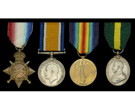 Four: Corporal C. Pulham, Royal Field Artillery  1914-15 Star (77. Cpl. C. Pulham, R.F.A.); British War and Victory Medals (7