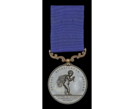 Royal Humane Society, small bronze medal (successful) (William White. 15. August 1885.) lacking integral bronze riband buckle