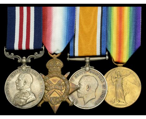 A Great War ‘Western Front’ M.M. group of four awarded to Sergeant T. J. Rosser, 189 Brigade, Royal Field Artillery in the 38