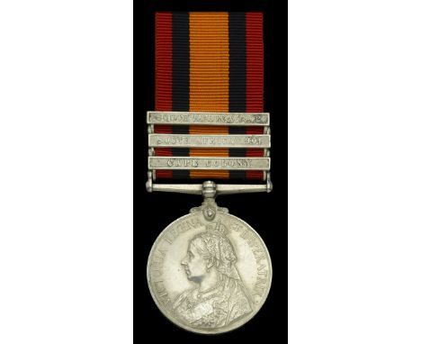 Queen’s South Africa 1899-1902, 3 clasps, Cape Colony, South Africa 1901, South Africa 1902 (Clerk F. R. Clementz. A.S.C.) su