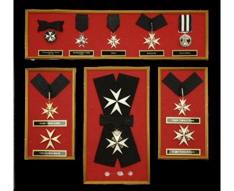 Copy Medals: A representative display set of the Insignia of the Order of St. John of Jerusalem, comprising Bailiff Grand Cro