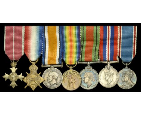 The mounted group of seven miniature dress medals attributed to/ representative of those worn by Engineer Captain S. F. Herau