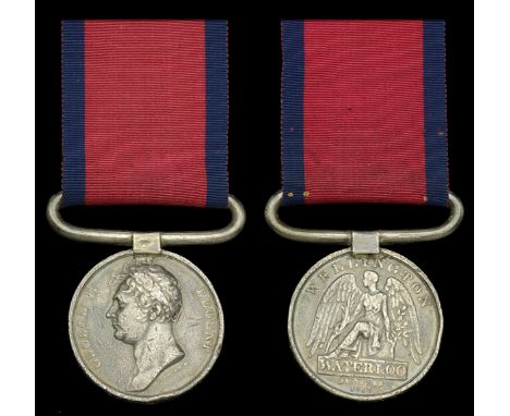 The Waterloo medal awarded to Corporal William Emmott, Royal Horse Guards, appointed Quartermaster in the Regiment in 1828, a