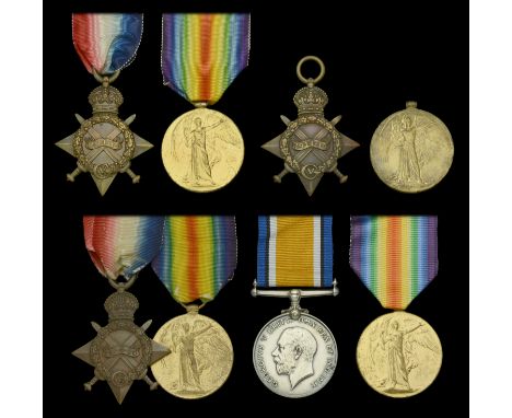 Pair: Sapper J. E. Cole, M.M., Royal Engineers 1914-15 Star (76464. Spr. J. E. Cole. R.E.); Victory Medal 1914-19 (76464 Spr.