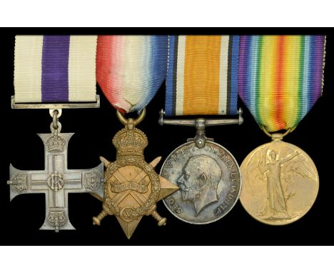 A Great War M.C. group of four awarded to Captain L. H. Pepler, Army Cyclist Corps  Military Cross, G.V.R., the reverse priva