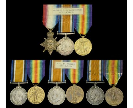 Three: Private R. J. Scrimgeour, 6th South African Infantry 1914-15 Star (Pte. R. J. Scrimgeour 6th Infantry.); British War a