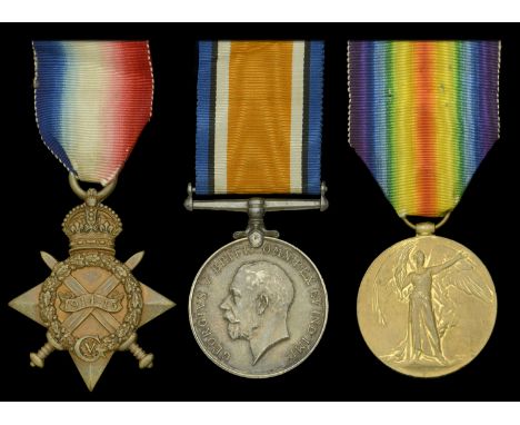 Three: Captain E. H. Beckett, Royal Field Artillery  1914-15 Star (1123 B.Q.M. Sjt. E. H. Beckett. R.F.A.); British War and V