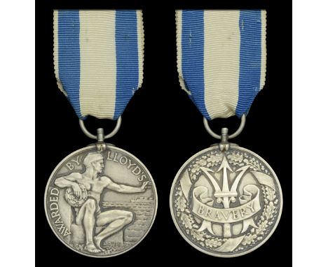 The Posthumous Lloyd’s Bravery Medal awarded to Third Radio Officer Richard Phillips, S.S. Empire Byron, killed in action on 