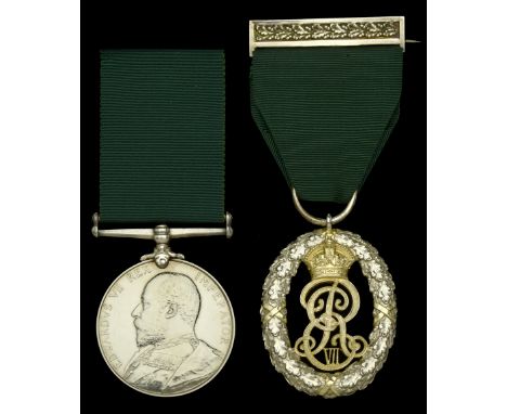 Pair: Major W. H. Hastings, 3rd Volunteer Battalion, Devonshire Regiment  Volunteer Officers Decoration, E.VII.R., silver and