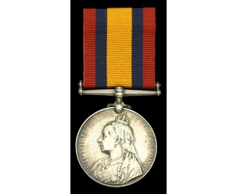 Queen’s South Africa 1899-1902, no clasp (C. Cox. 2nd. Yeo: Sig: H.M.S. Dido) suspension claw re-riveted, edge bruising, near