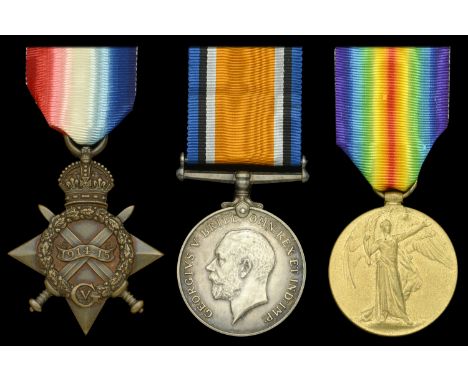 Three: Corporal E. Smith, 11th (Lonsdale) Battalion, Border Regiment  1914-15 Star (16350 Pte. E. Smith. Bord. R.); British W