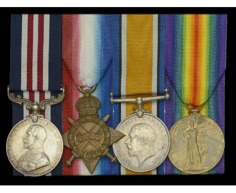 A Great War ‘Western Front’ M.M. group of four awarded to Driver H. D. Sullivan, Royal Field Artillery  Military Medal, G.V.R