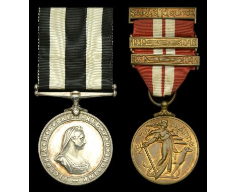 Pair: Corporal S. Dooley, Eire District, St. John Ambulance Brigade  Service Medal of the Order of St John, silver, straight 