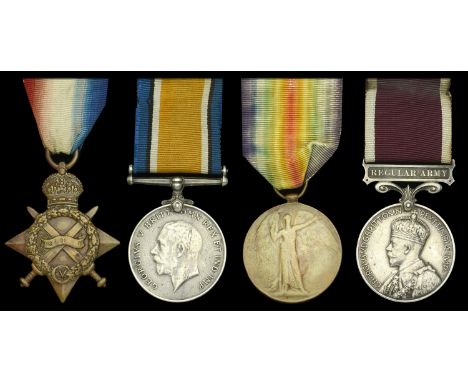 Four: Sergeant B. Gore, Cheshire Regiment  1914-15 Star (9745 Pte. B. Gore. Ches: R.); British War and Victory Medals (9745 P