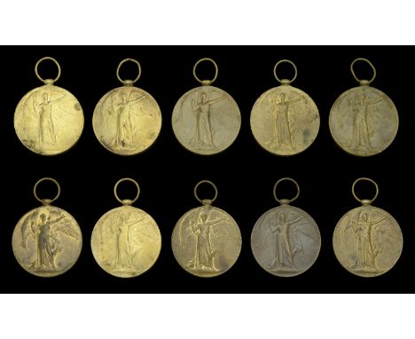 Victory Medal 1914-19 (10) (3417 L-Nk. Jafar Ali. 3 S. & M.; 1595 Dvr. Rang Zeb. 21 P. Baty.; 44 Gnr Bagga Khan, 33 Pack Bty.