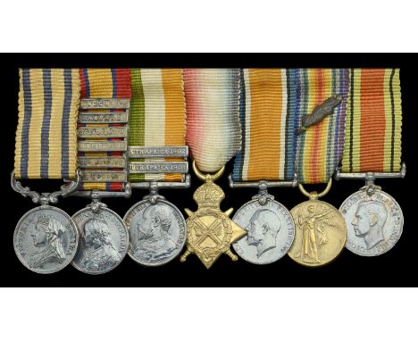 An unattributed group of seven miniature dress medals  British South Africa Company Medal 1890-97, reverse Rhodesia 1896, no 