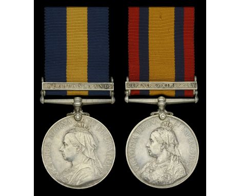 Pair: Lieutenant M. K. Crozier, Cape Police  Cape of Good Hope General Service 1880-97, 1 clasp, Bechuanaland (Sergt. M. K. C