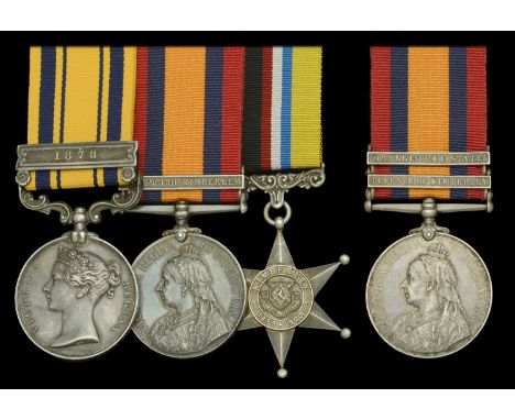 Family Group:  Three: Private H. B. Brooks, Kimberley Town Guard, late Riquanaland  West Constabulary South Africa 1877-79, 1