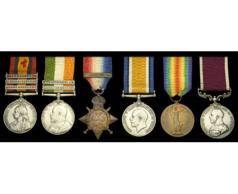 Six: Sergeant G. Adamson, Cheshire Regiment  Queen’s South Africa 1899-1902, 3 clasps, Cape Colony, Orange Free State, Transv