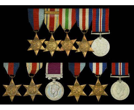 Five: Second Lieutenant A. R. Hawkey, 3rd Heavy Anti-Aircraft Regiment, Royal Artillery 1939-45 Star; Africa Star, 1 clasp, 8