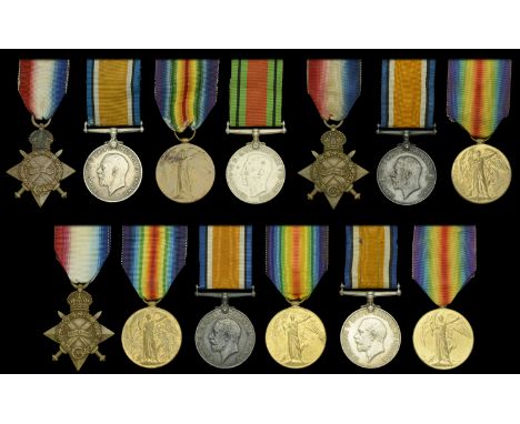 Four: Acting Corporal W. Wright, Cheshire Regiment 1914-15 Star (9487 Pte. W. Wright. Ches: R.); British War and Victory Meda