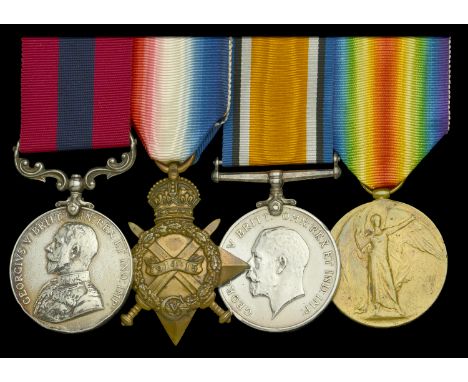 A Great War ‘Western Front’ Battle of Loos 1915 D.C.M. group of four awarded to Private J. Francis, 9th Battalion, Devonshire