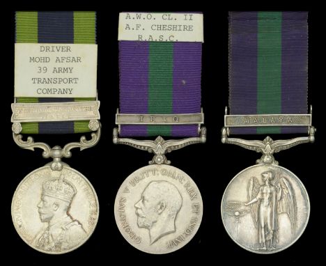 India General Service 1908-35, 1 clasp, North West Frontier 1935 (TB-175529 Driver Mohd. Afsar, 39 A.T. Coy.); General Servic