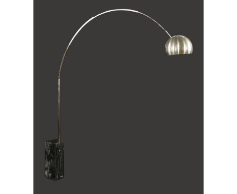 An Arco floor lamp,with a grey-veined marble base