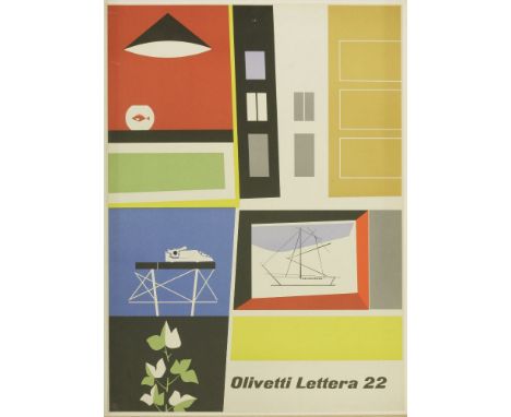 'Olivetti Lettera 22',lithograph in colours,68 x 50cm, framed