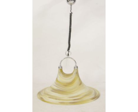 A mottled amber glass light pendant,1970s,63.5cm diameter