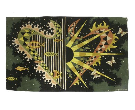 An Aubusson tapestry,'Ciel et Mer' by Jean Pickard Le Doux for Robert Four, labelled, signed,112 x 182cm