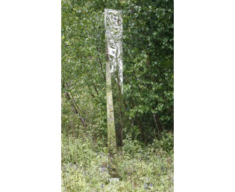 'Shaft of Light',a stainless steel sculpture, 210cm high