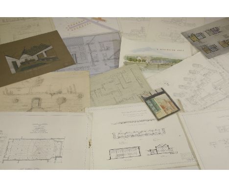 A collection of architectural drawings and designs,mostly from the School of Architecture, London Polytechnic (qty.)