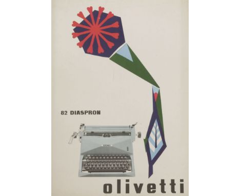'Olivetti 82 Diaspron',designed by Marcello Nizzoli, lithograph in colours, 1959, printed by N. Moneta, Milano,70 x 50cm