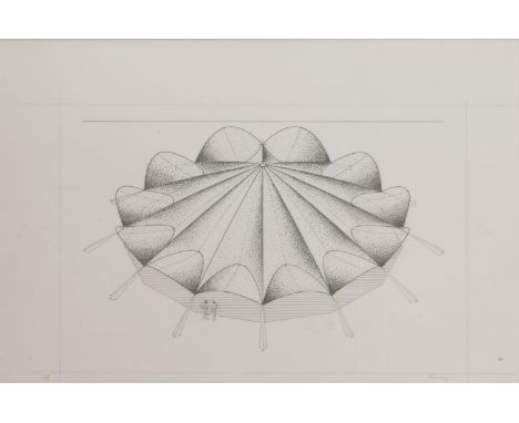 John ZerningSTUDIES FOR GEODESIC DOMESThree, two signed, pen and ink44 x 65cm (3)