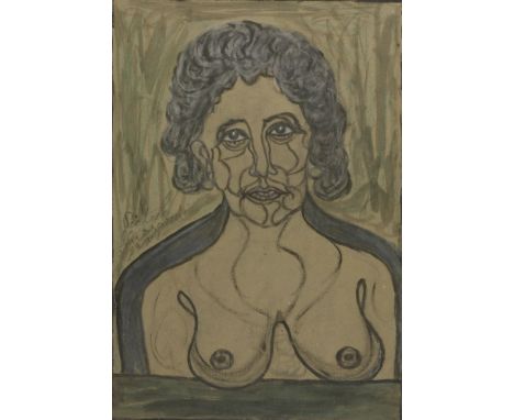 *Pietro Ghizzardi (Italian, 1906-1986)PORTRAIT OF A WOMAN Signed and dated 1971, charcoal and bodycolour77.5 x 51cm*Artist's 