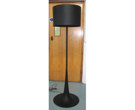 STANDARD LAMP, black with shade, 170cm H. (with faults)