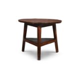 A GEORGE III ASH AND OAK CRICKET TABLE, CIRCA 1780