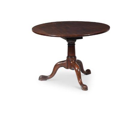 A GEORGE II MAHOGANY 'BIRDCAGE' TRIPOD OR SUPPER TABLE CIRCA 1750 73cm high, the top 101cm diameter  For a closely related ex