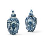 A LARGE PAIR OF DUTCH DELFT BLUE AND WHITE VASES, LATE 19TH CENTURY