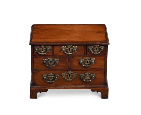 A MINIATURE GEORGE III MAHOGANY CHEST OF DRAWERS CIRCA 1760  29cm high, 36cm wide, 21cm deep  Condition Report:  Overall ther