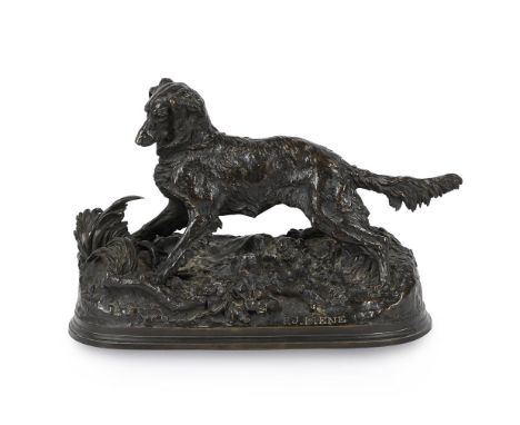 PIERRE-JULES MÊNE (FRENCH, 1810-1871), AN ANIMALIER BRONZE 'CHIEN ÉPAGNEUL'  MID TO LATE 19TH CENTURY  Depicting hunting dog,