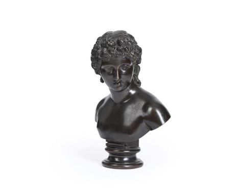 AFTER MICHELANGELO, A BRONZE BUST OF DAVID 19TH CENTURY  48cm high, 40cm wide at widest point