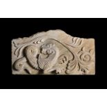 A LARGE RELIEF CARVED SANDSTONE TABLET, POSSIBLY FRENCH OR ITALIAN, 19TH CENTURY