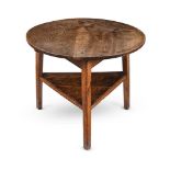 A GEORGE III ASH CRICKET TABLE, LAST QUARTER 18TH CENTURY
