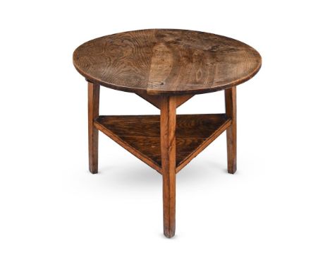 A GEORGE III ASH CRICKET TABLE LAST QUARTER 18TH CENTURY 67.5cm high, 83cm diameter  Condition Report:  Overall there are som