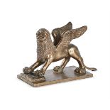 A VENETIAN GILT BRONZE MODEL OF THE LION OF ST MARK, 19TH CENTURY