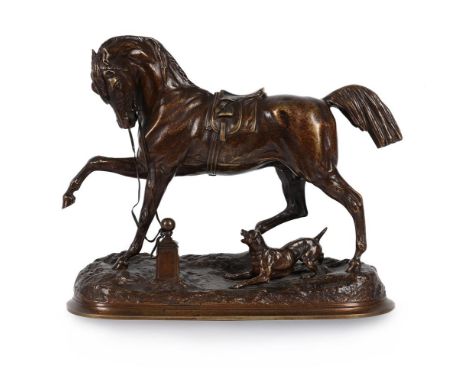 PIERRE LENORDEZ (FRENCH, 1815-1892), AN EQUESTRIAN BRONZE OF AN ARAB STALLION 'ANGELO'   LATE 19TH OR EARLY 20TH CENTURY  The